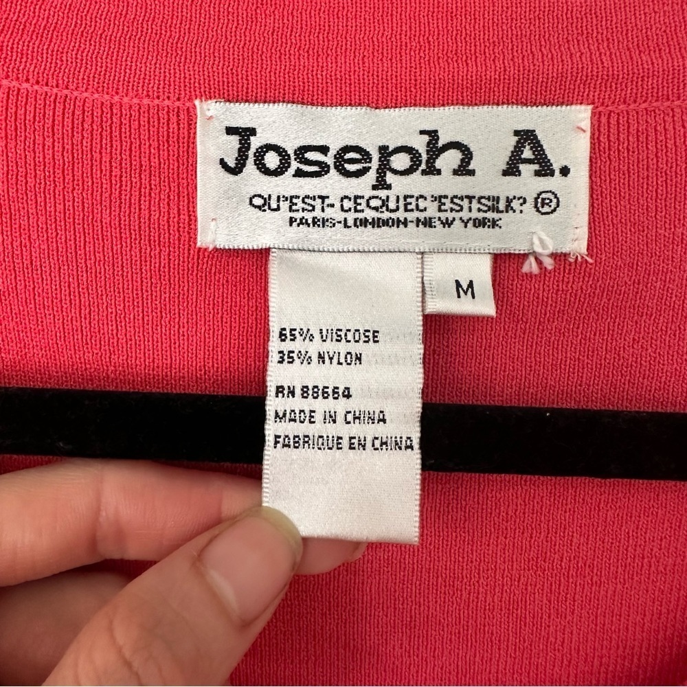 Joseph A Viscose Top Quarter Length Sleeve Coral Pink Size Medium Scoop Neck - Picture 3 of 8